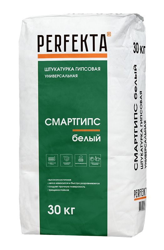 Штукатурка гипсовая универсальная Смартгипс белый, 30 кг Штукатурка гипсовая универсальная Смартгипс белый, 30 кг
